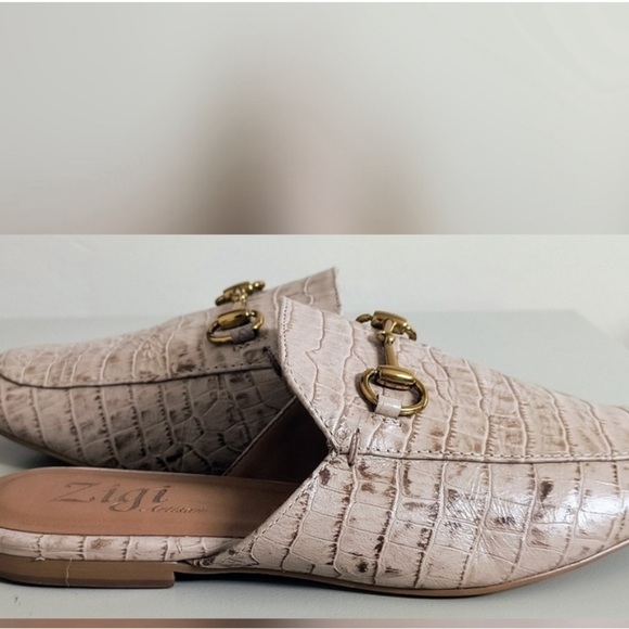 LEATHER ZIGI ARTISAN CROC MULES - Picture 5 of 7